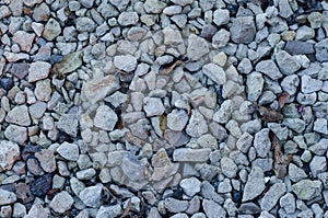 Autumn gravel floor on streets