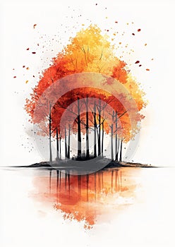 Autumn Grove in Minimalist Hues photo