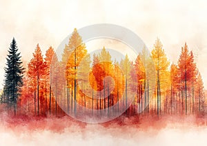 Autumn Grove in Minimalist Hues photo