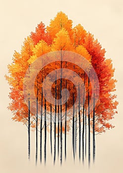 Autumn Grove in Minimalist Hues photo
