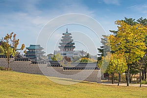 Autumn of Gyeongbokgung Palace in Seoul ,Korea.