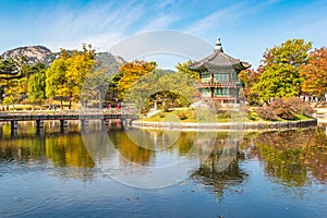 Autumn of Gyeongbokgung Palace in Seoul ,Korea