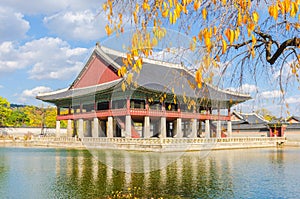 Autumn at Gyeongbokgung Palace,Seoul South Korea.