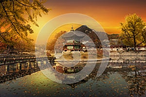 Autumn of Gyeongbokgung Palace in Seoul,South Korea.