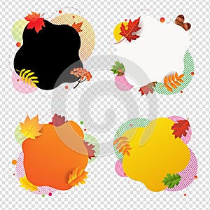 Autumn Happy Halloween Banner With Leaves Transparent Background