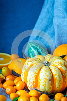 Autumn Harvest Background, Vertical View, Filtered Image