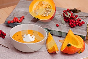 Autumn Harvest: Pumpkin Soup and Rowanberries