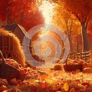 Autumn harvest scene