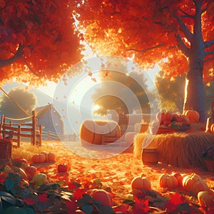 Autumn harvest scene