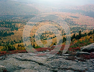 Autumn haze from the summit of North Baldface Mountain, Baldface Circle Trail, Evans Notch, New Hampshire