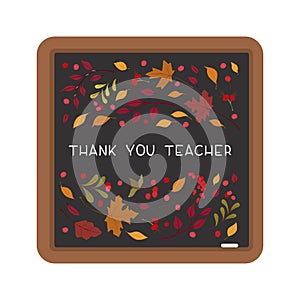 Thank you teacher flat vector decorative frame.