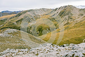 Autumn hike in the high mountains of the Catalan Pyrenees. photo