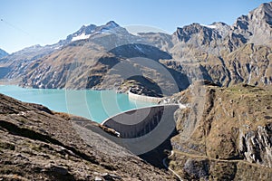 Autumn hike to grosses Wiesbachhorn in glocknergruppe hohe tauern in austria