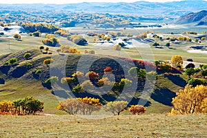 The autumn hills on the steppe