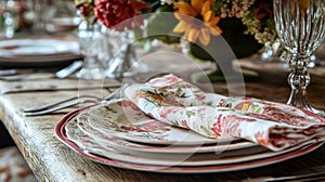 Autumn holiday tablescape and table decor, autumnal table setting with flowers and pumpkins, formal dinner event photo