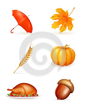 Autumn, icon set