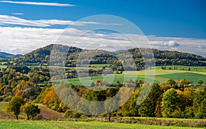 autumn in Kaczawskie mountains in Poland