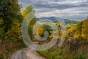 autumn in Kaczawskie mountains in Poland