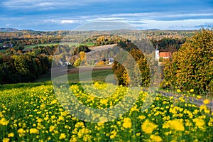 autumn in Kaczawskie mountains in Poland