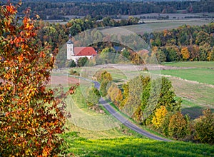 autumn in Kaczawskie mountains in Poland