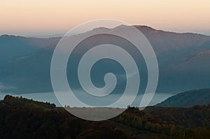 Autumn in Krasna range region of Carpathians Mountains