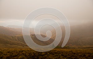 Autumn in Krasna range region of Carpathians Mountains