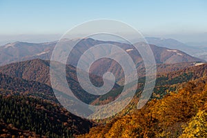 Autumn in Krasna range region of Carpathians Mountains