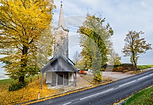 Autumn Kronberg-Kapelle church, Austria