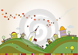 Autumn ladscape background