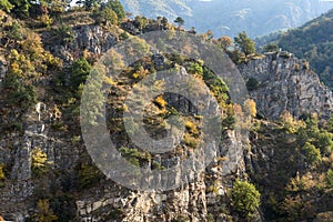 Autumn ladscape with forest around Krichim Reservoir, Rhodopes Mountain, Bulgaria