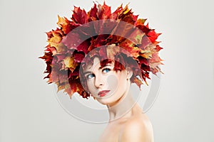 Autumn Lady. Perfect Woman with Healthy Skin