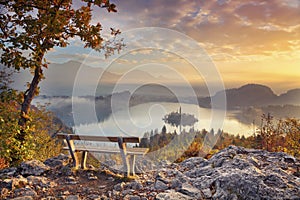 Autumn Lake Bled. photo