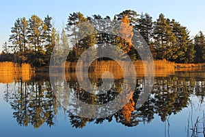 Autumn lake Ladoga, Karelia, Russia