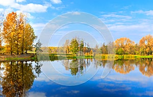 Autumn on lake
