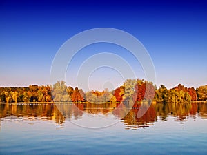 Autumn lake scenery