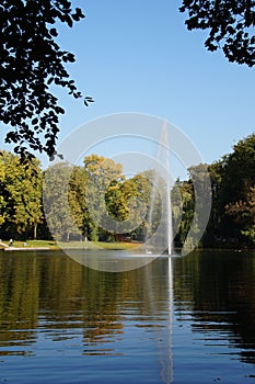 autumn lake water reflection sun