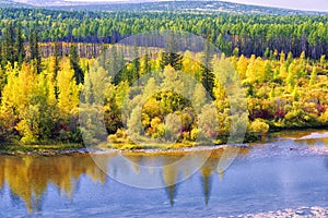 Autumn landscape. Alaska North America