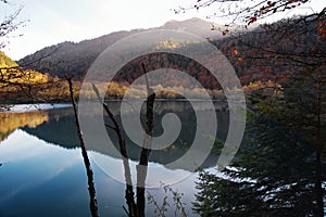 Autumn landscape on the Biogradsko lake. Biogradska Gora National Park, Montenegro.