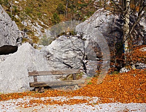 Autumn landscape in Brenta Dolomites in a beautiful day