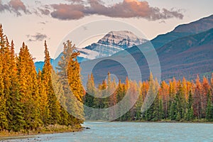 Autumn landscape in the Canadian Rockies photo