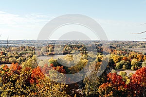 Autumn landscape colorful top view