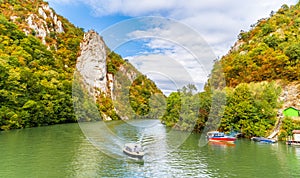 Autumn landscape with Danube river