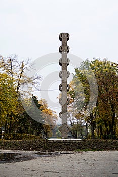 Autumn landscape in Herastrau park.