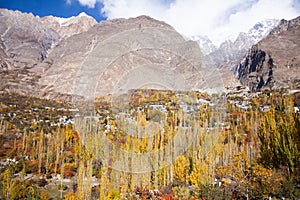 Autumn landscape of hunza valley