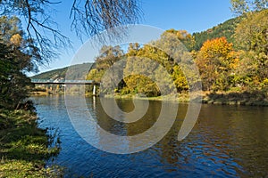 Autumn Landscape of Iskar River near Pancharevo lake, Bulgaria