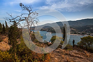 Autumn landscape on the island of Poros