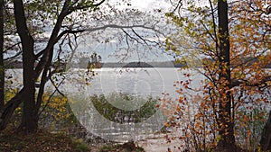 Autumn landscape by the lake