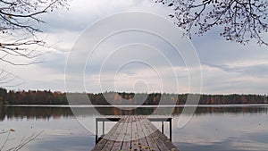 Autumn landscape by the lake