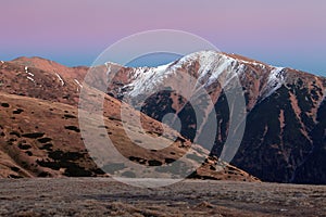 Autumn landscape in moutain with peak.