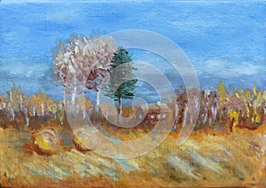 Autumn landscape painting